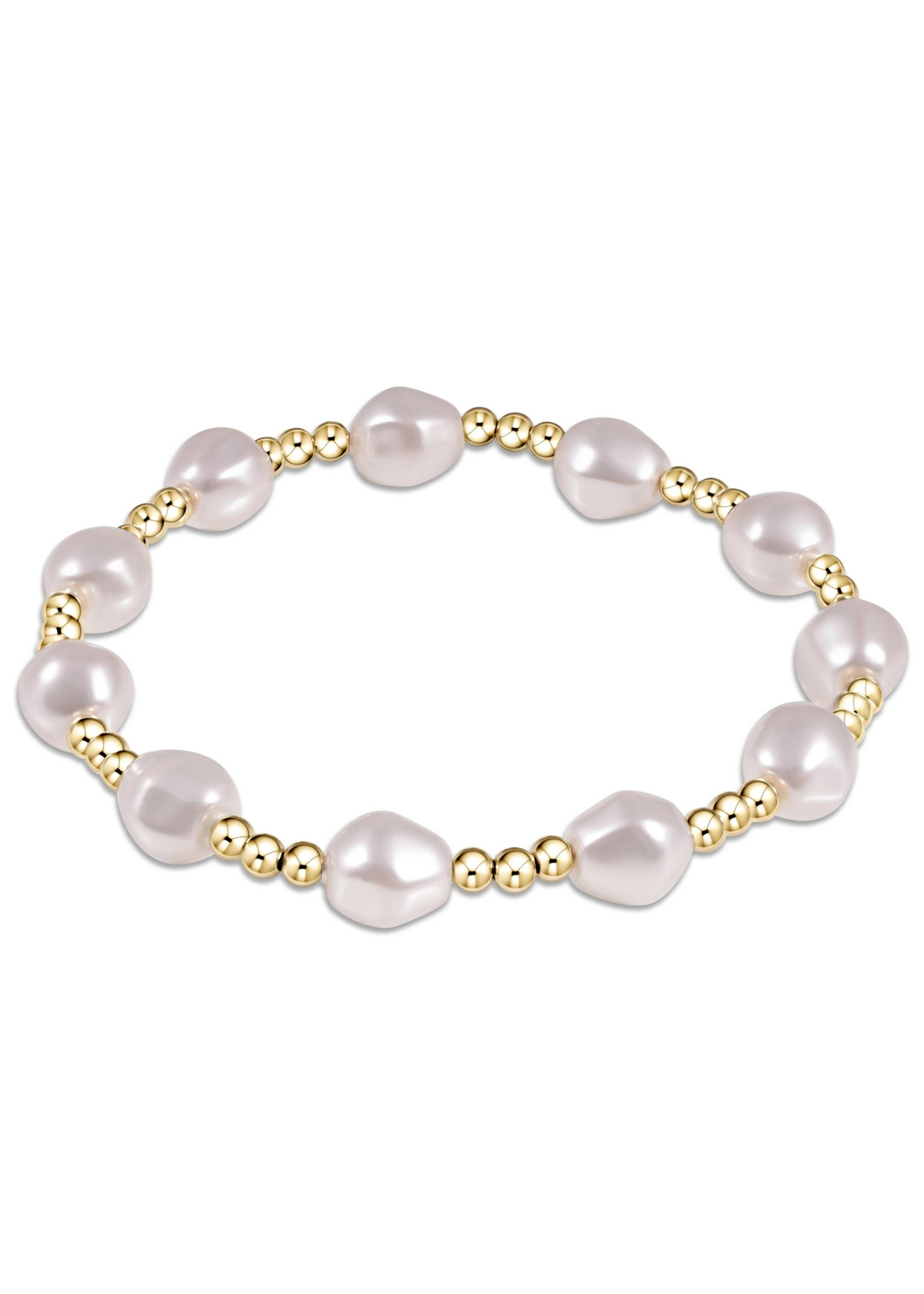 Admire Gold 3mm Bead Bracelet - Pearl