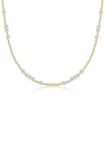 15" Choker Hope Unwritten Necklace-Pearl