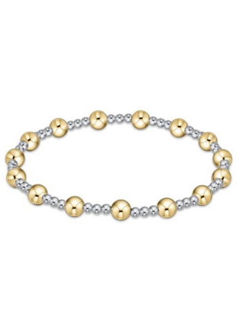 Classic Sincerity Pattern 5mm Bead Bracelet-Mixed Metal