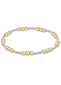 Classic Joy Pattern 4mm Bead Bracelet-Mixed Metal