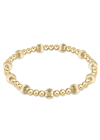 Dignity Sincerity Pattern 6mm Bead Bracelet-Gold enewton Extends