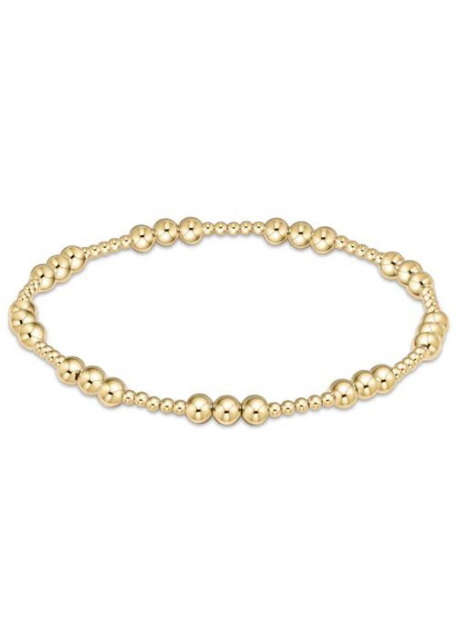 Classic Joy Pattern 4mm Bead Bracelet-Gold