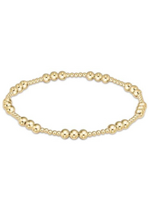 Classic Joy Pattern 4mm Bead Bracelet-Gold