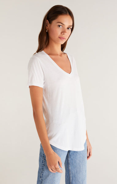 Kasey Modal V-Neck Tee-White