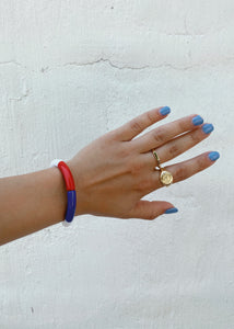 The Leni Acrylic Bracelet in Red/White/Blue/Clear