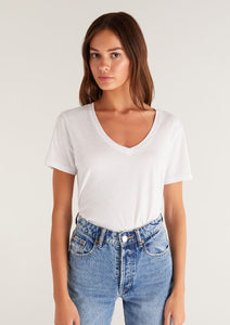 Kasey Modal V-Neck Tee-White
